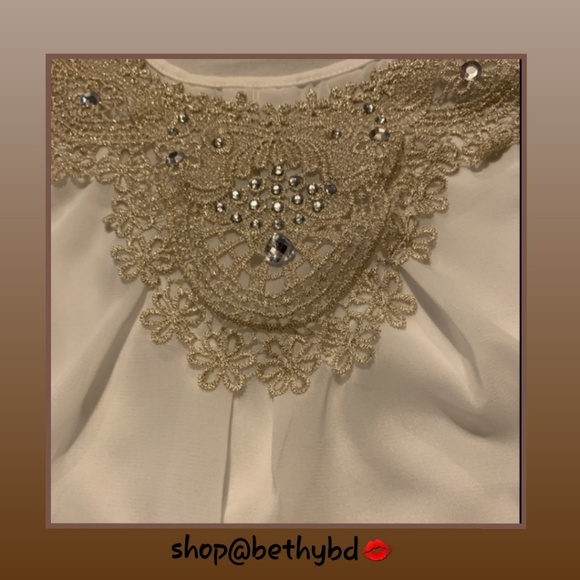 Five🌟Fave/Last 1💼Sleeveless Cream Glam Cami Top - Picture 2 of 5